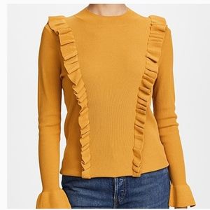 COPY - ShopBop Glamorous Ruffle Front Sweater Mustard